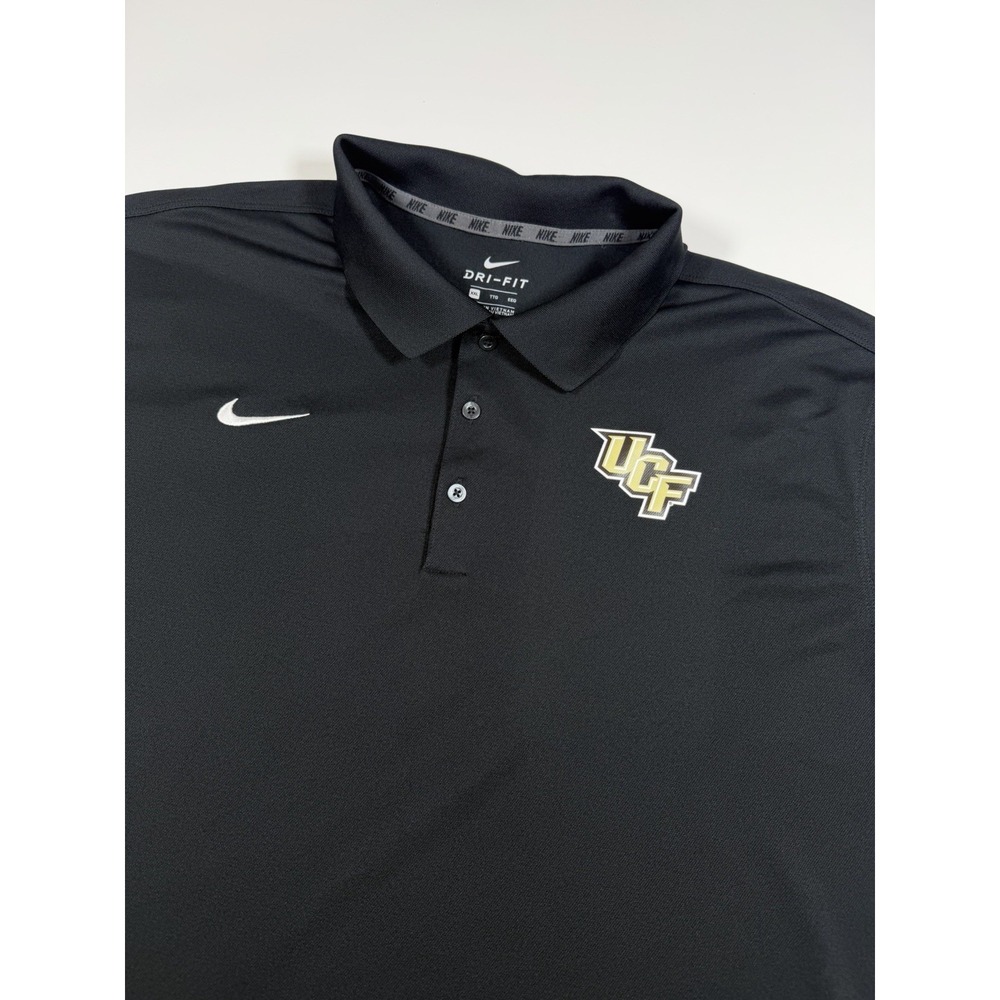 Nike UCF Knights Polo Shirt Mens XXL Black Dri-FIT Varsity Short Sleeve